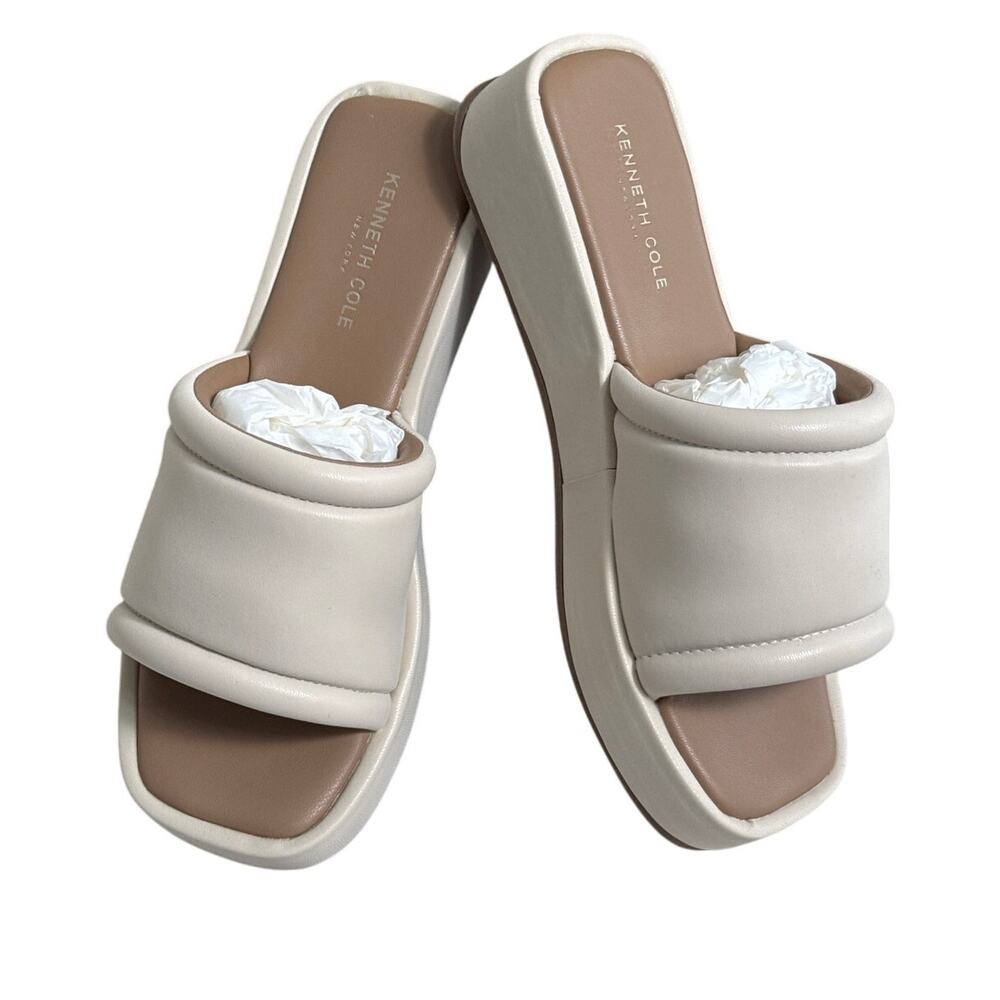 Kenneth Cole New York Women's Andreanna Wedge Slip On Sandal in Bianca Sz 7 1/2